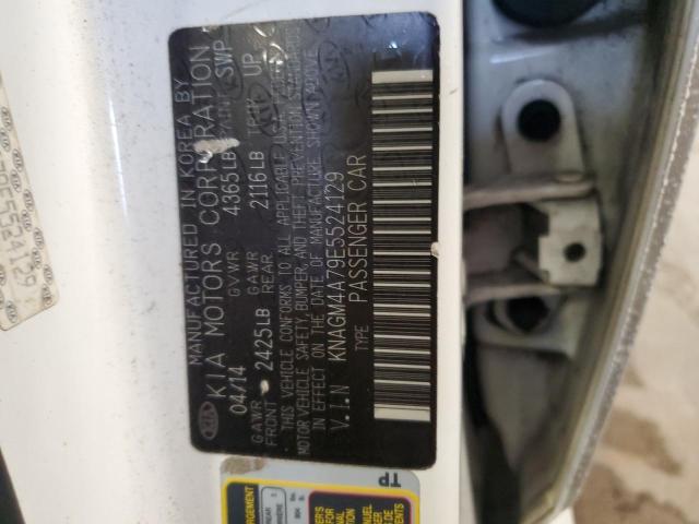 KNAGM4A79E5524129 - 2014 KIA OPTIMA LX WHITE photo 12