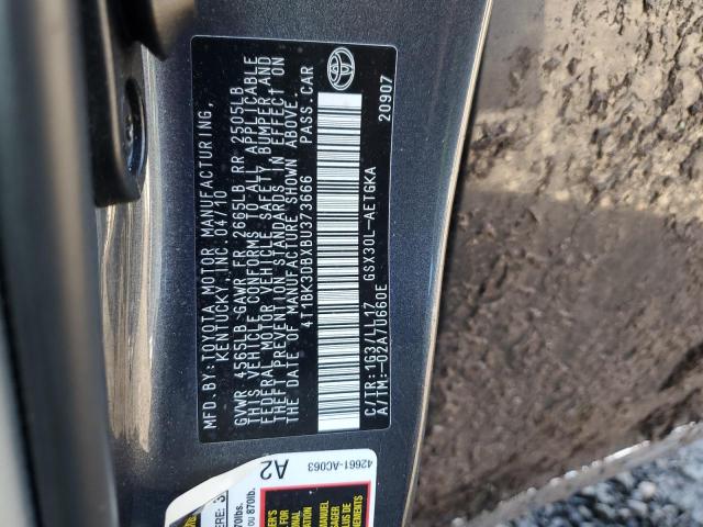 4T1BK3DBXBU373666 - 2011 TOYOTA AVALON BASE CHARCOAL photo 12