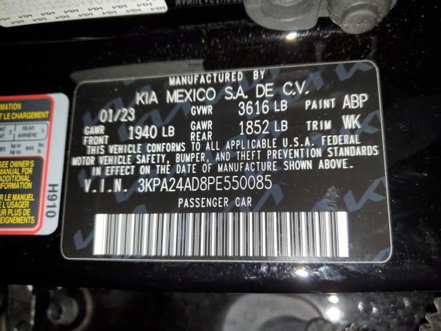 3KPA24AD8PE550085 - 2023 KIA RIO LX BLACK photo 12