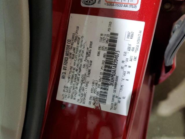 3FAHP0JA1AR204075 - 2010 FORD FUSION SEL RED photo 13