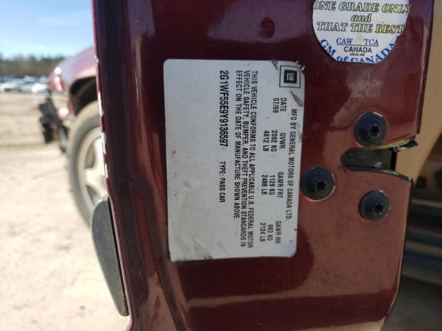 2G1WF55E9Y9136597 - 2000 CHEVROLET IMPALA MAROON photo 12