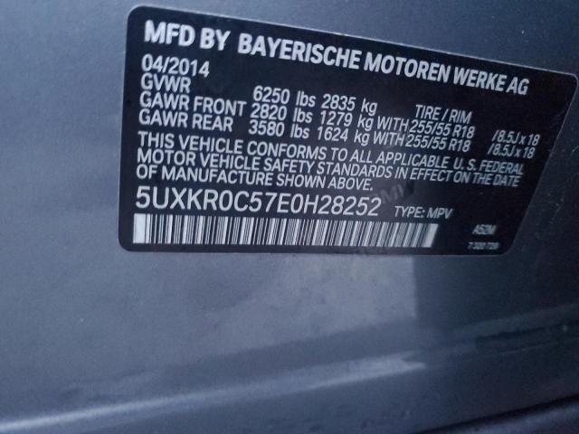 5UXKR0C57E0H28252 - 2014 BMW X5 XDRIVE35I GRAY photo 13