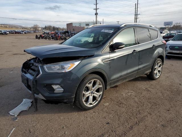 1FMCU9J96KUA19145 - 2019 FORD ESCAPE TITANIUM BLUE photo 1