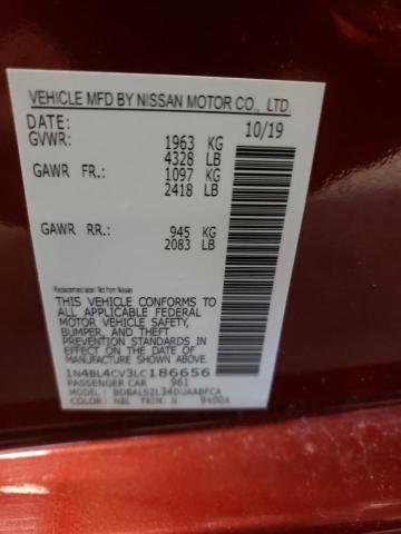 1N4BL4CV3LC186656 - 2020 NISSAN ALTIMA SR RED photo 12