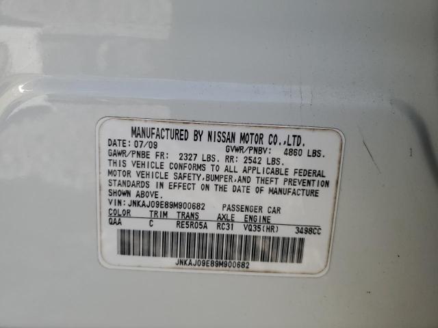 JNKAJ09E89M900682 - 2009 INFINITI EX35 BASE Սպիտակ լուսանկար 13