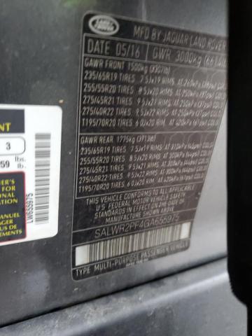 SALWR2PF4GA655975 - 2016 LAND ROVER RANGE ROVE HSE GRAY photo 13