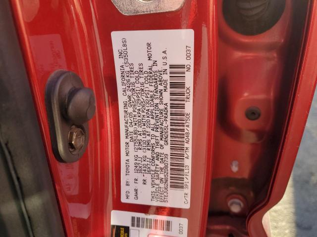 5TEJU62N85Z080739 - 2005 TOYOTA TACOMA DOUBLE CAB PRERUNNER BURGUNDY photo 12