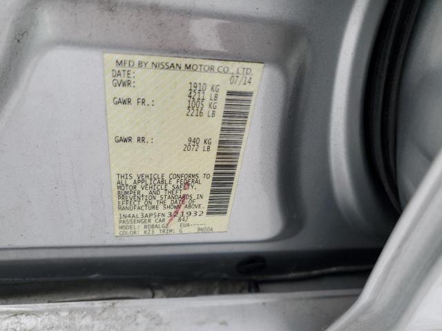 1N4AL3AP5FN321932 - 2015 NISSAN ALTIMA 2.5 SILVER photo 13