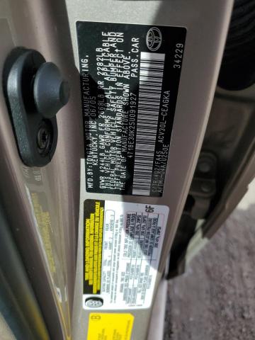 4T1BE30K25U091927 - 2005 TOYOTA CAMRY LE GOLD photo 12