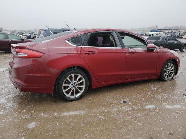 3FA6P0H78HR146087 - 2017 FORD FUSION SE RED photo 3