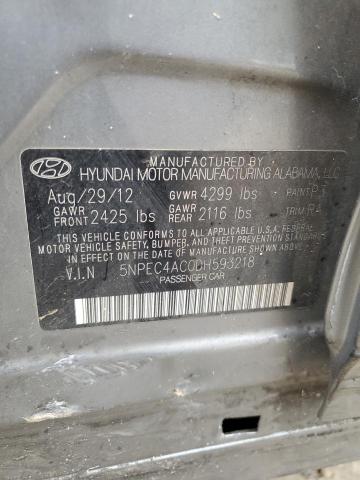 5NPEC4AC0DH593218 - 2013 HYUNDAI SONATA SE GRAY photo 12