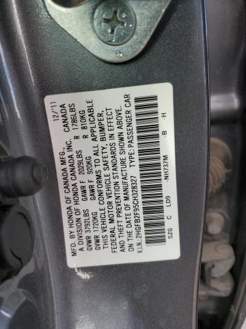 2HGFB2F95CH328327 - 2012 HONDA CIVIC EXL CHARCOAL photo 13