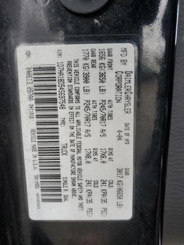 1D7HA18D54S697548 - 2004 DODGE RAM 1500 ST BLACK photo 12