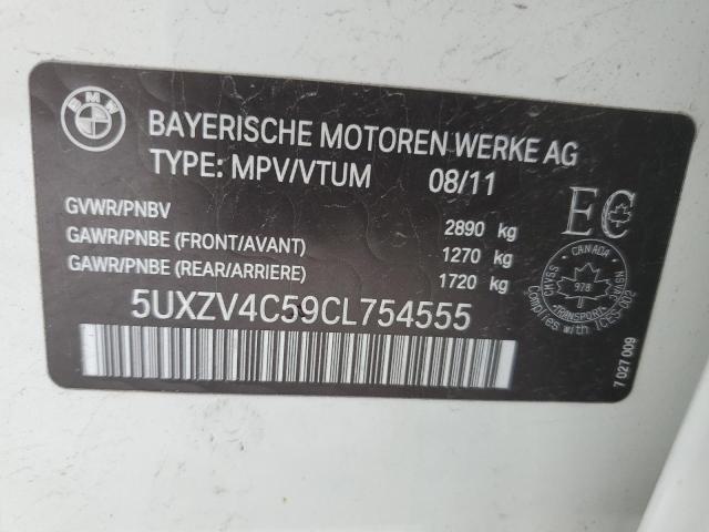 5UXZV4C59CL754555 - 2012 BMW X5 XDRIVE35I WHITE photo 13