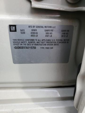 1G6DK5EV7A0115759 - 2010 CADILLAC CTS PERFORMANCE COLLECTION Beige Foto 12