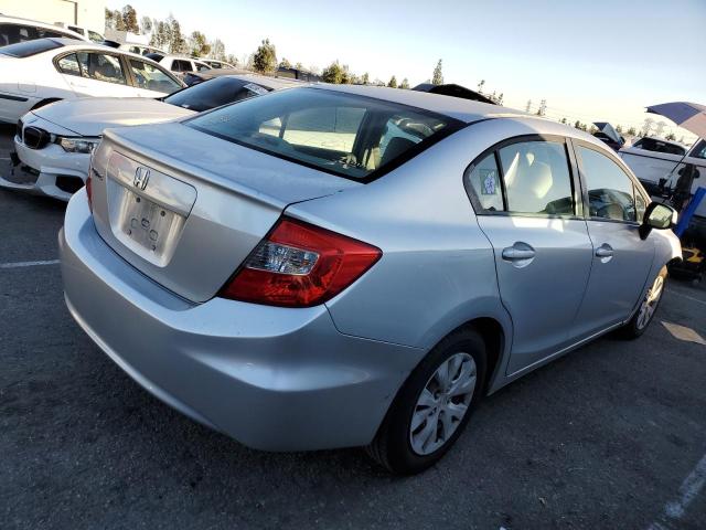 2HGFB2F57CH326950 - 2012 HONDA CIVIC LX SILVER photo 3