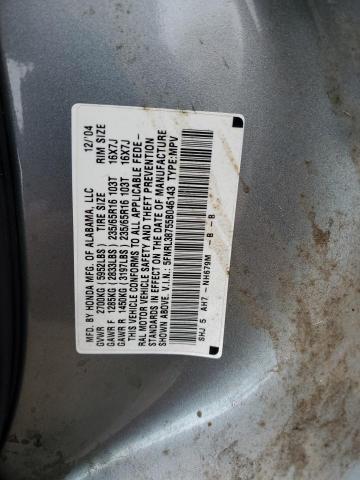 5FNRL38755B046143 - 2005 HONDA ODYSSEY EXL SILVER photo 13