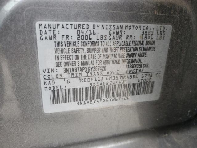 3N1AB7APXGY267426 - 2016 NISSAN SENTRA S GRAY photo 13