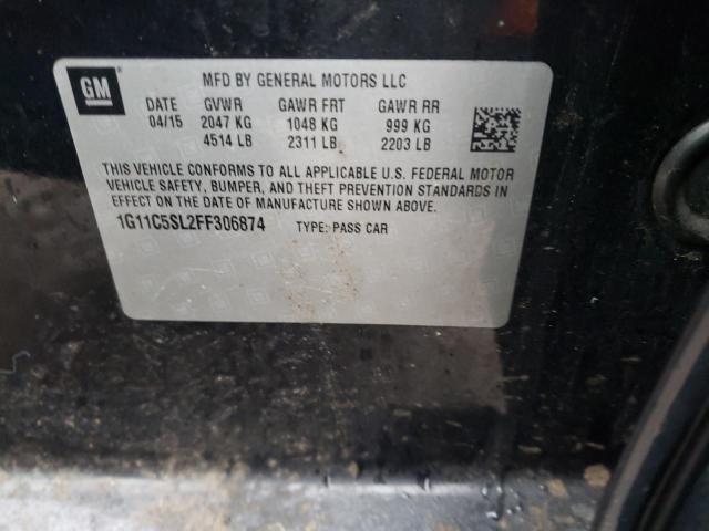 1G11C5SL2FF306874 - 2015 CHEVROLET MALIBU 1LT Qara foto 12