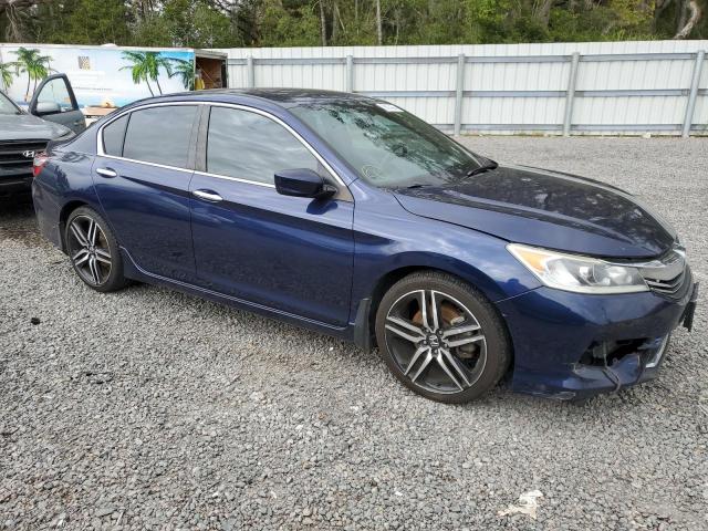 1HGCR2F52HA187718 - 2017 HONDA ACCORD SPORT BLUE photo 4