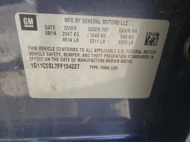 1G11C5SL7FF134227 - 2015 CHEVROLET MALIBU 1LT BLUE photo 13