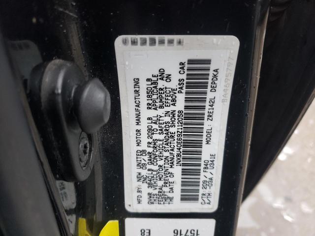 1NXBU40E69Z112058 - 2009 TOYOTA COROLLA BASE BLACK photo 12