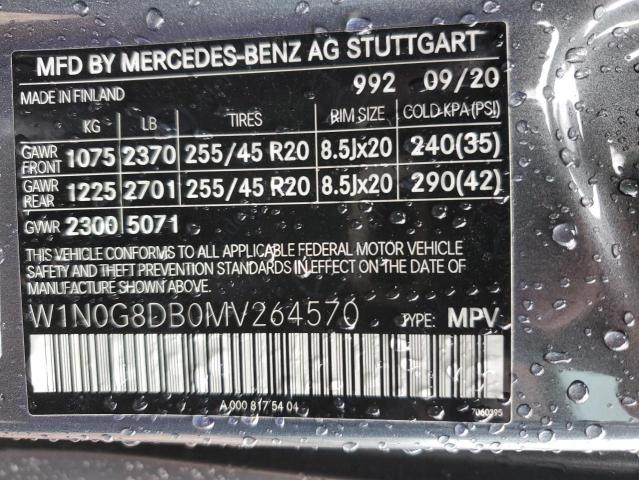 W1N0G8DB0MV264570 - 2021 MERCEDES-BENZ GLC 300 CHARCOAL photo 12