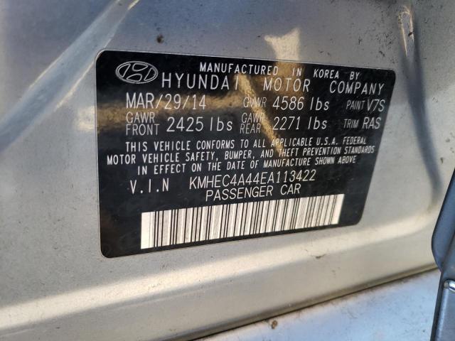 KMHEC4A44EA113422 - 2014 HYUNDAI SONATA HYBRID GRAY photo 12