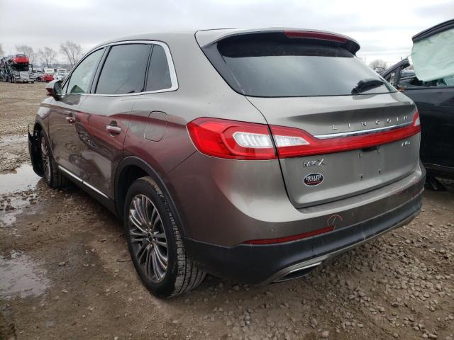 2LMTJ8LRXGBL76619 - 2016 LINCOLN MKX RESERVE GRAY photo 2