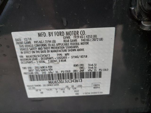 MAJ6S3GL5LC343613 - 2020 FORD ECOSPORT SE GRAY photo 13