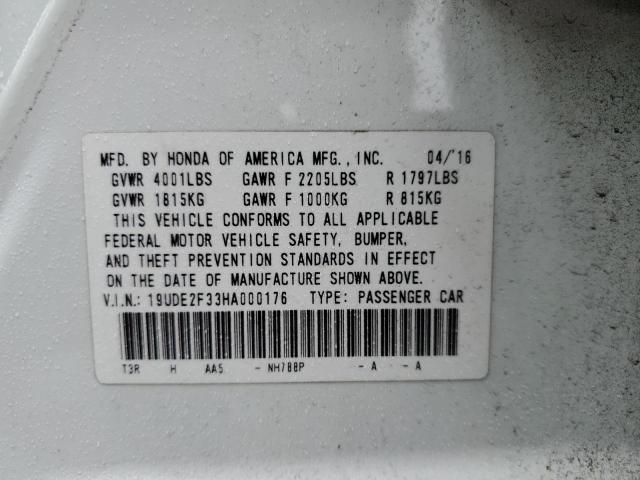 19UDE2F33HA000176 - 2017 ACURA ILX BASE WATCH PLUS WHITE photo 12