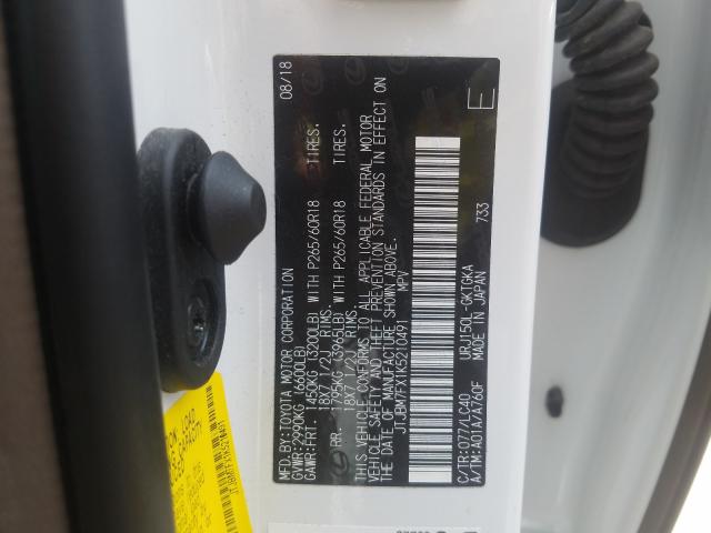 JTJBM7FX1K5210491 - 2019 LEXUS GX 460  photo 10