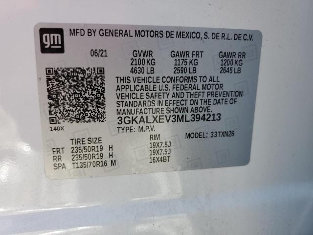 3GKALXEV3ML394213 - 2021 GMC TERRAIN DENALI WHITE photo 13