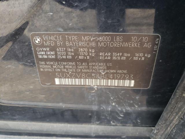 5UXZV8C58BL419793 - 2011 BMW X5 XDRIVE50I BLUE photo 14