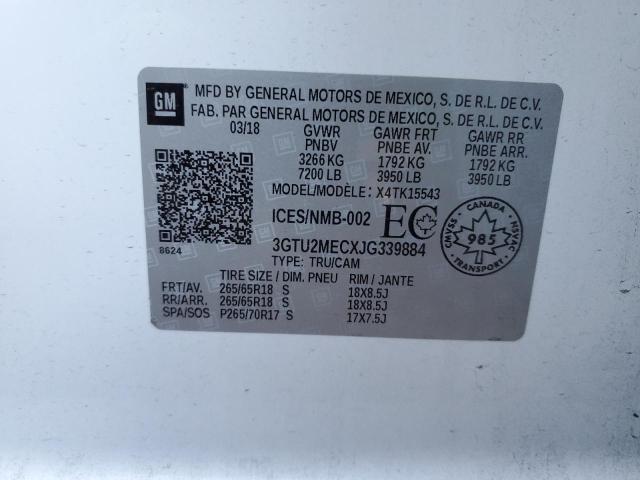 3GTU2MECXJG339884 - 2018 GMC SIERRA K1500 SLE WHITE photo 13