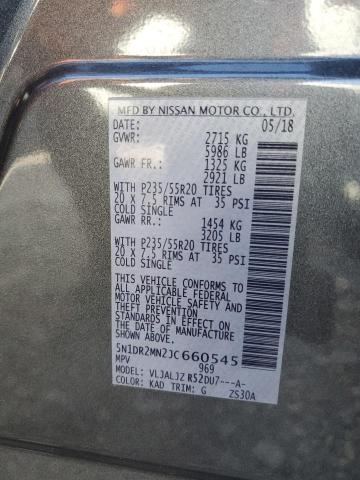 5N1DR2MN2JC660545 - 2018 NISSAN PATHFINDER S GRAY photo 13