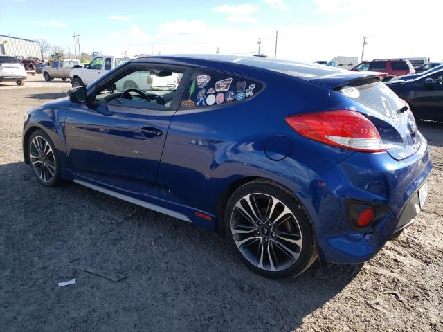 KMHTC6AE9GU249543 - 2016 HYUNDAI VELOSTER TURBO BLUE photo 2