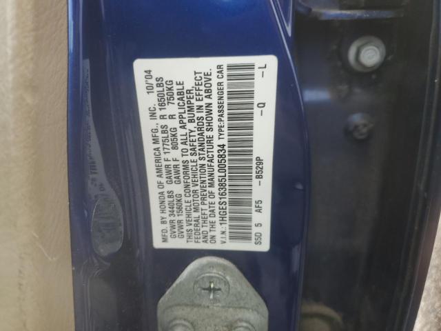 1HGES16385L005834 - 2005 HONDA CIVIC DX VP Mavi foto 12