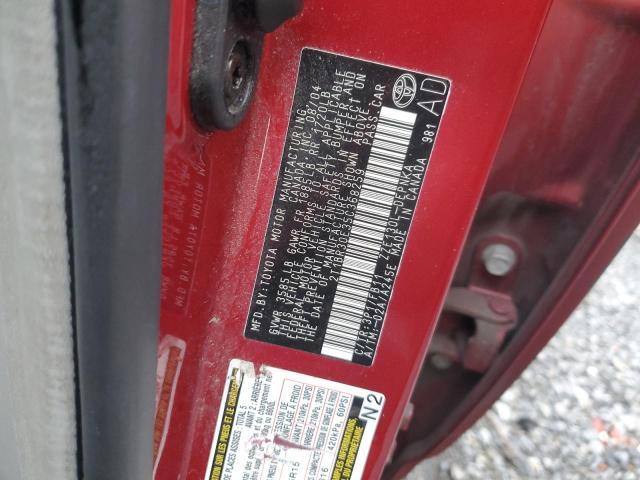 2T1BR30E35C368259 - 2005 TOYOTA COROLLA CE RED photo 12