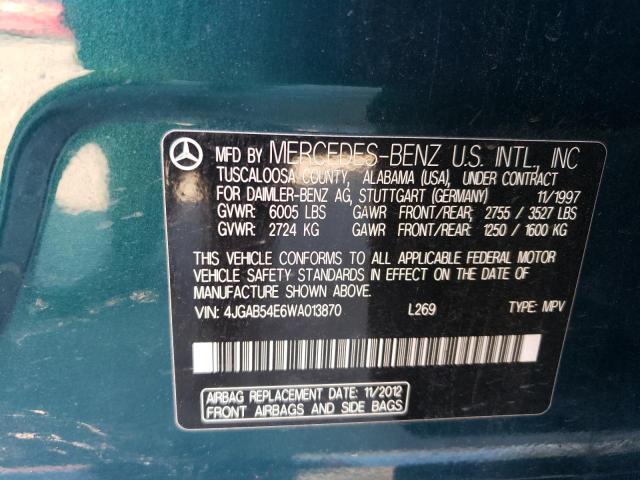 4JGAB54E6WA013870 - 1998 MERCEDES-BENZ ML 320 GREEN photo 13