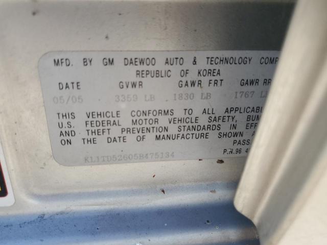 KL1TD52605B475134 - 2005 CHEVROLET AVEO BASE Boz foto 12