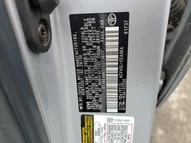 4T1BE46K57U573677 - 2007 TOYOTA CAMRY CE SILVER photo 12