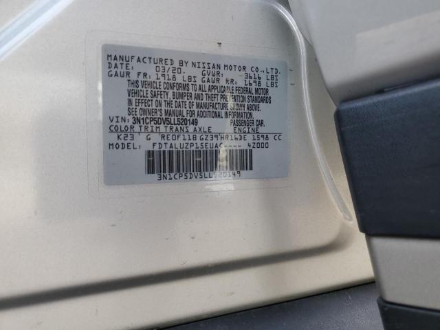 3N1CP5DV5LL520149 - 2020 NISSAN KICKS SR SILVER photo 12