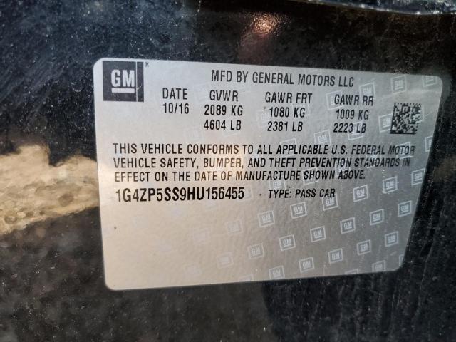 1G4ZP5SS9HU156455 - 2017 BUICK LACROSSE ESSENCE შავი ფოტო 12