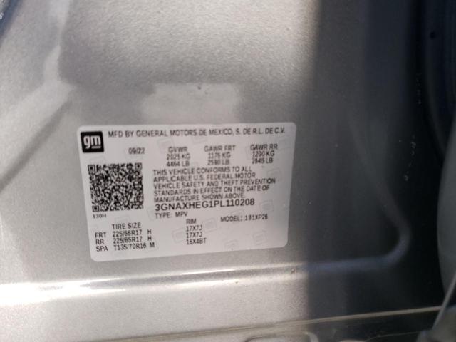 3GNAXHEG1PL110208 - 2023 CHEVROLET EQUINOX LS GRAY photo 12