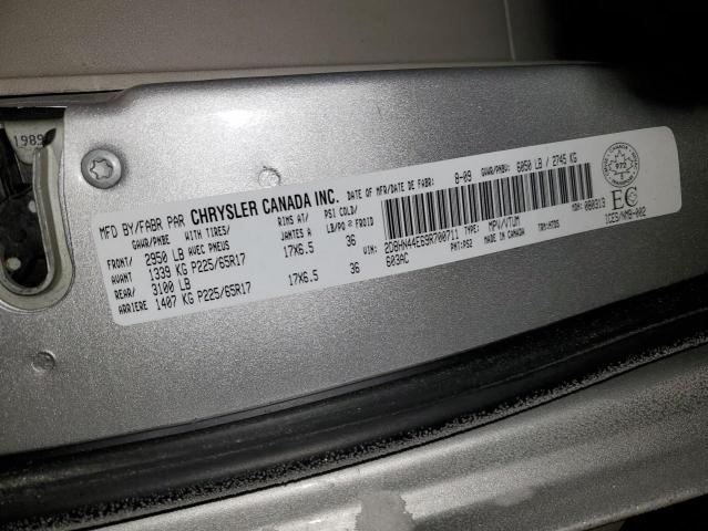 2D8HN44E69R700711 - 2009 DODGE GRAND CARA SE SILVER photo 12