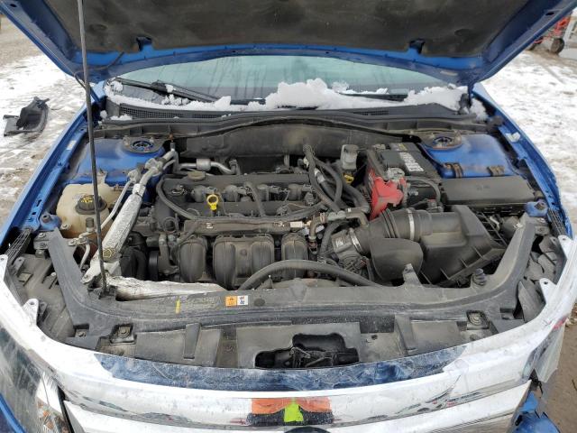 3FAHP0JA0CR411639 - 2012 FORD FUSION SEL BLUE photo 11