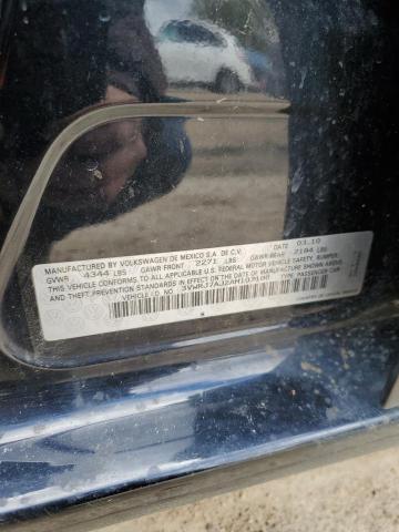 3VWRJ7AJ2AM107180 - 2010 VOLKSWAGEN JETTA WOLFSBURG 黑色 照片 12