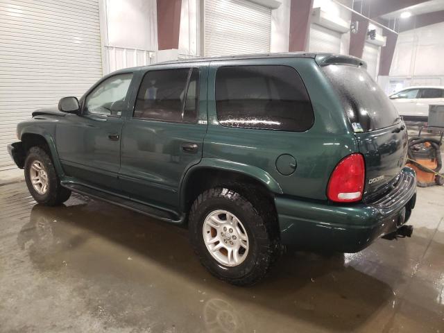 1B4HS48N12F172622 - 2002 DODGE DURANGO SLT GREEN photo 2