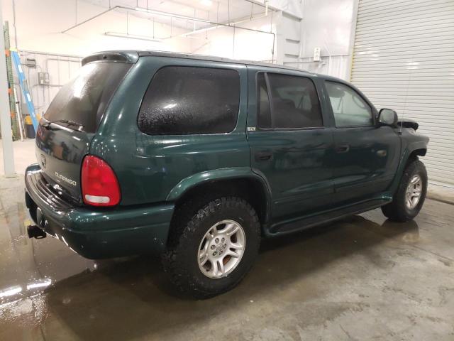 1B4HS48N12F172622 - 2002 DODGE DURANGO SLT GREEN photo 3